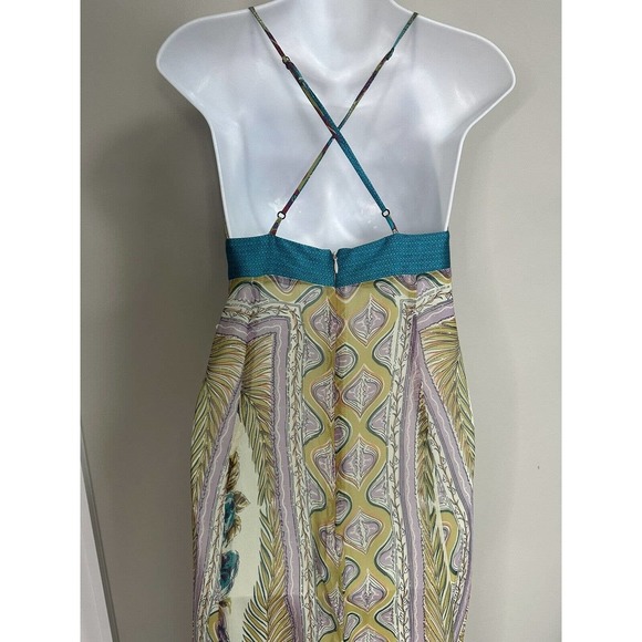 NWT~ SINGLE Brand 100%Silk Exotic Print Maxi Long Dress ~ S - Picture 4 of 12